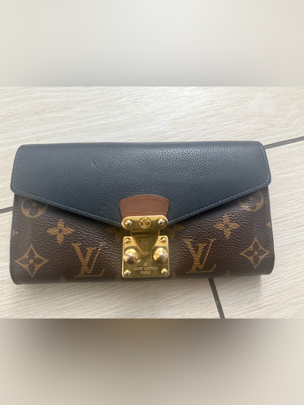 PRELOVED excellent condition Louis Vuitton Monogram Black & Brown Leather Wallet - Picture 1 of 11